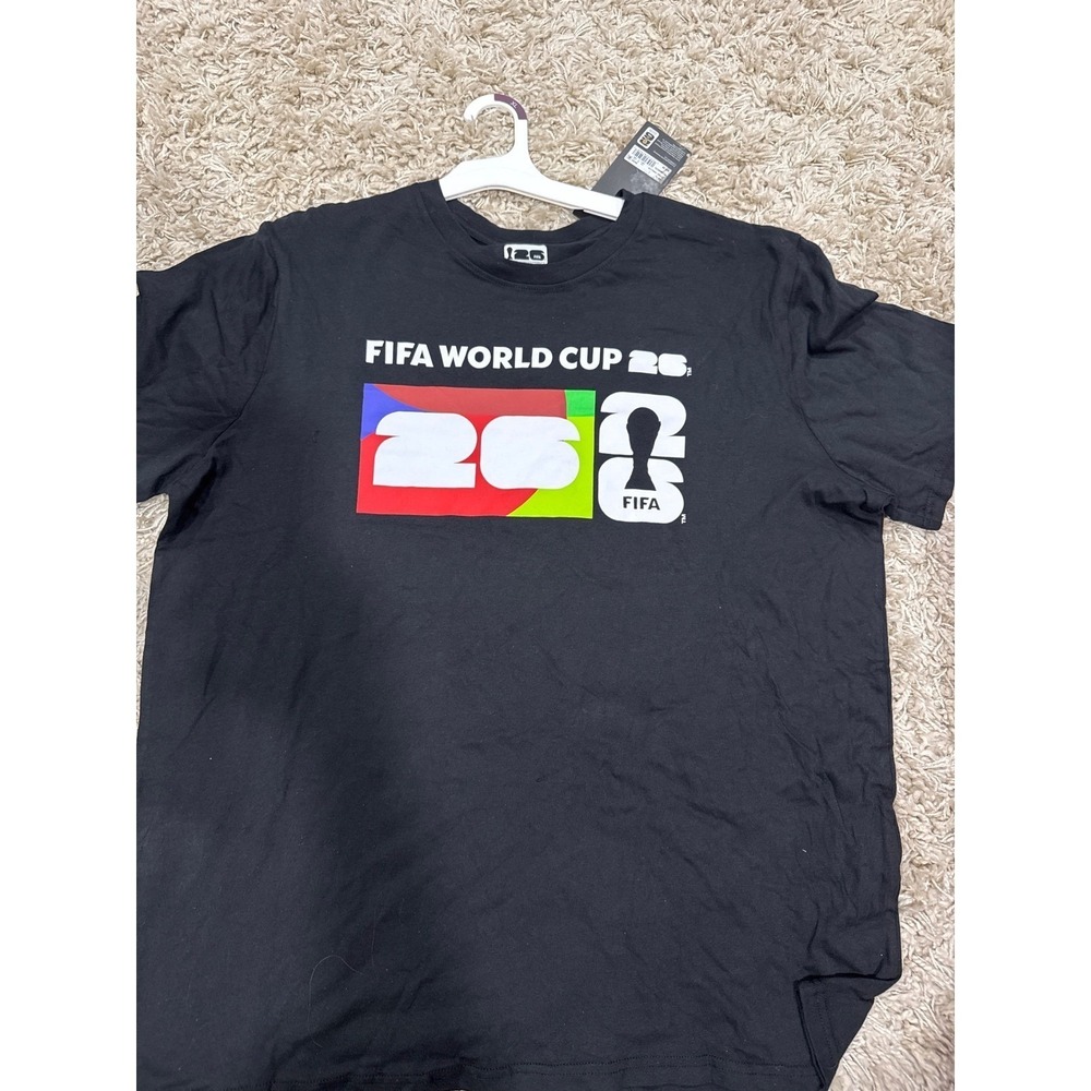 FIFA World Cup 26 Official T-Shirt Mens XL Black Canada Mexico USA Host Cities